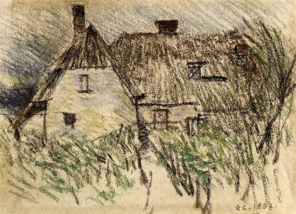 Cottage perto de Walberswick, Suffolk, 1892 (giz no papel) de George Clausen