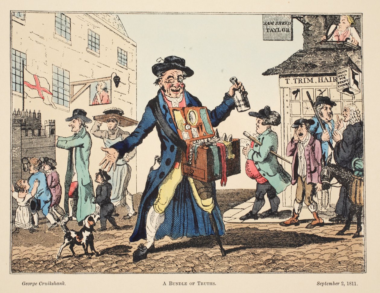 Um feixe de verdades, 1811 (gravura colorida à mão) de George Cruikshank