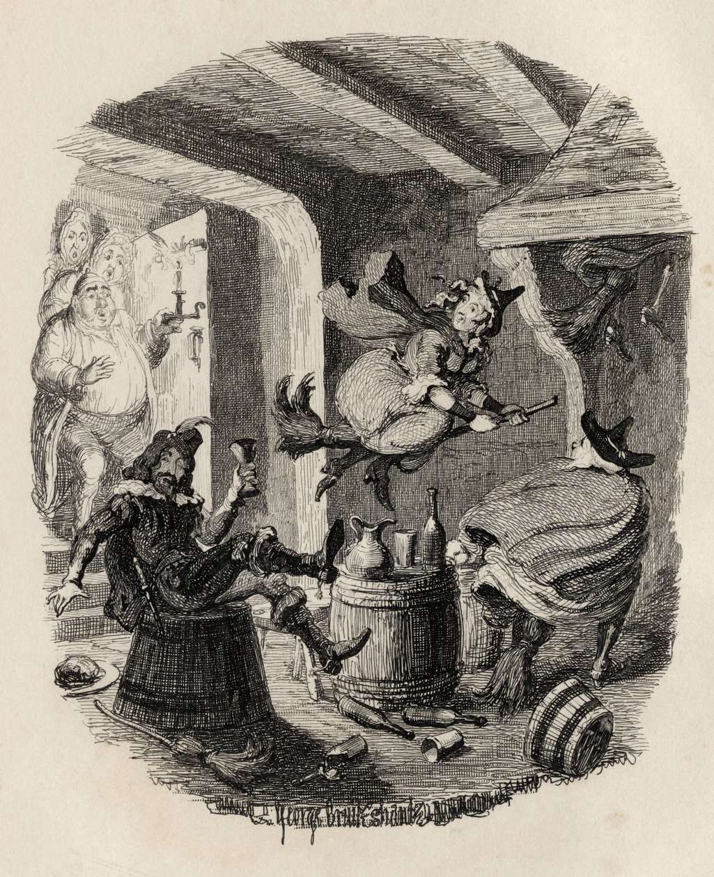 A história de Grandpapa, ou A brincadeira das bruxas, de "The Ingoldsby Legends", de Thomas Ingoldsby, publicado por Richard Bentley und Son, 1887 de George Cruikshank