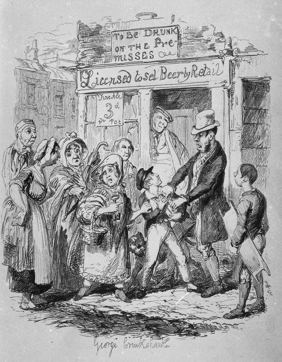 Oliver alegou por seus amigos afetuosos, de "As Aventuras de Oliver Twist", de Charles Dickens (1812-1870) 1838 de George Cruikshank