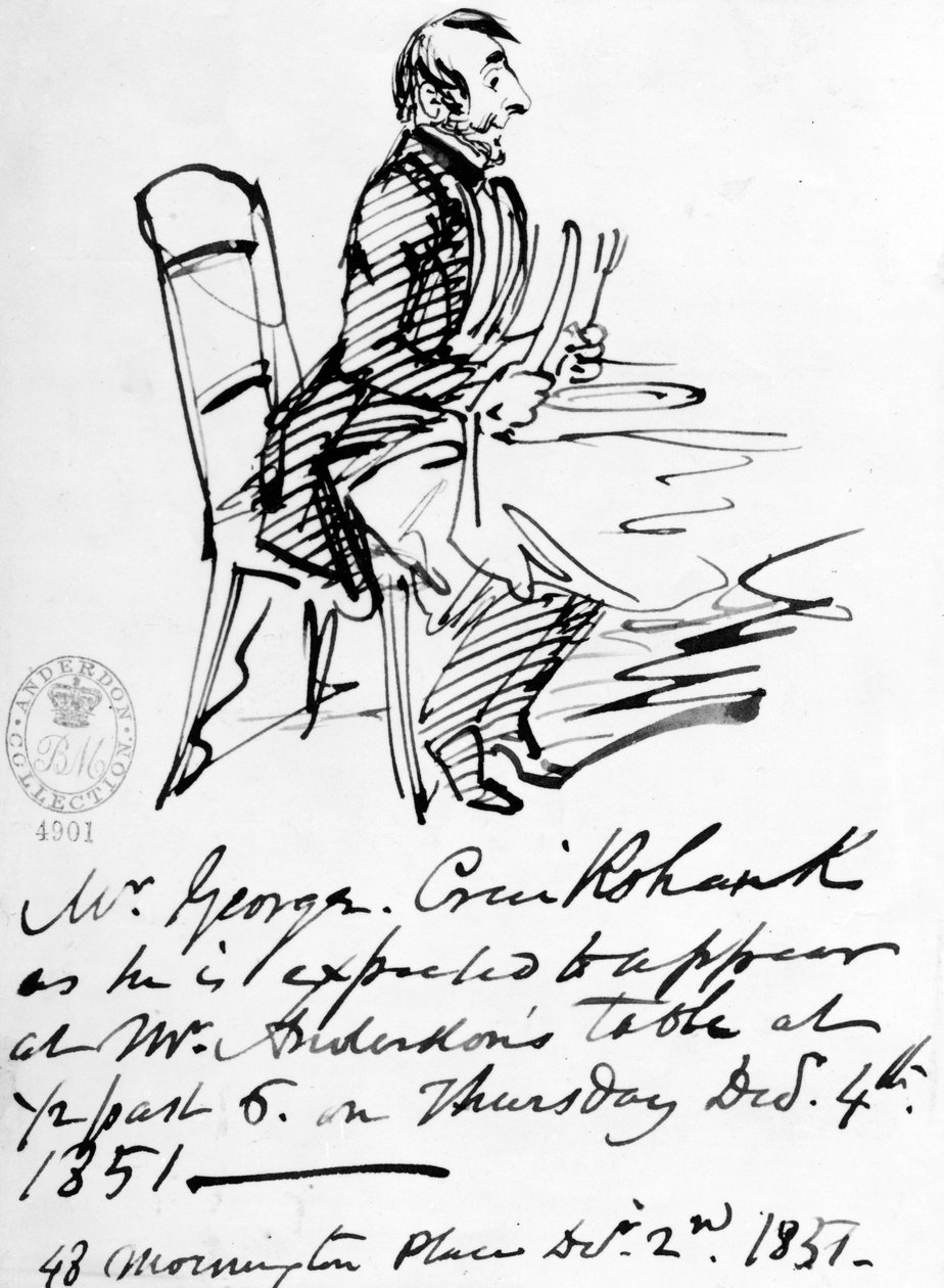 Pronto para o jantar (desenho) de George Cruikshank