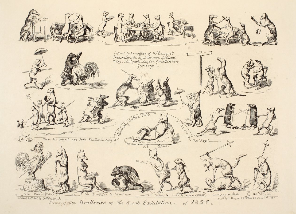 Algumas das Drolleries da Grande Exposição, pub. 1851 de George Cruikshank