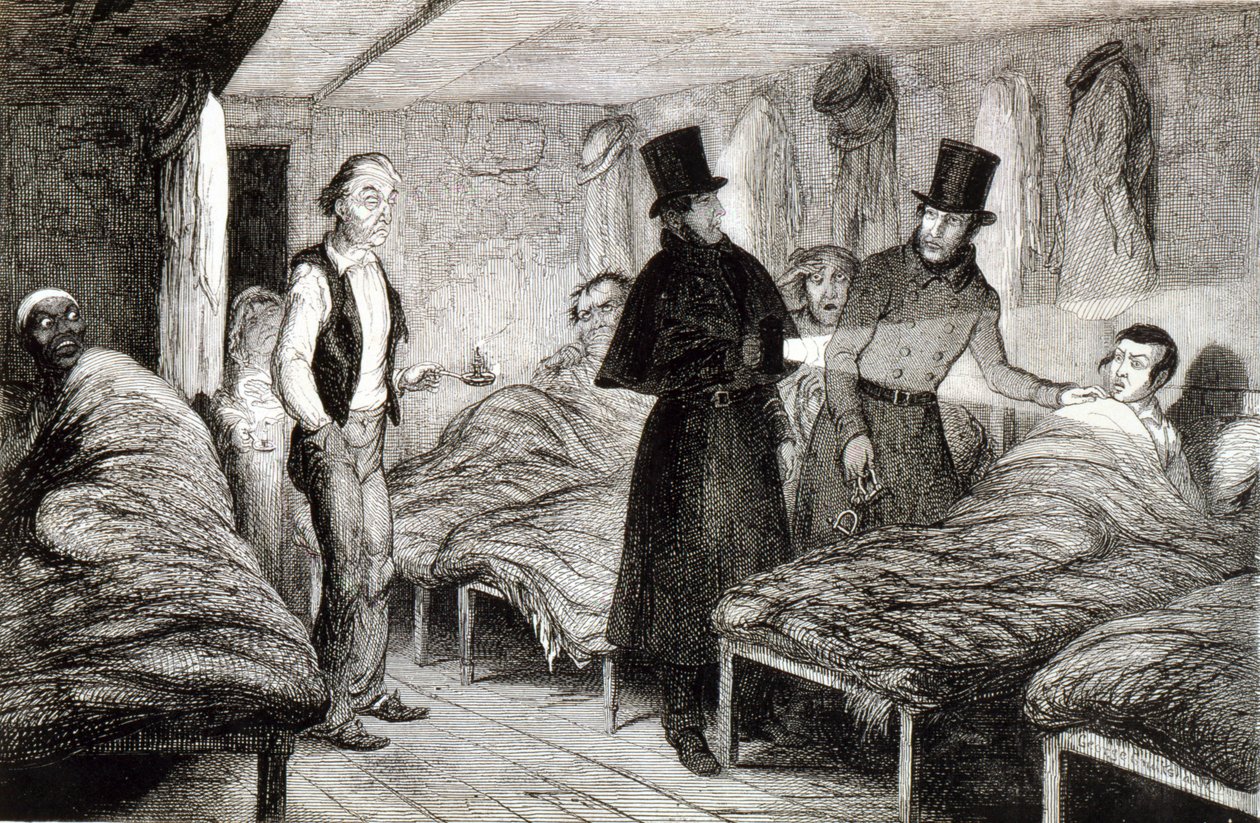 A prisão do menino, placa 4 de &39;crianças do bêbado&39;, 1848 de George Cruikshank