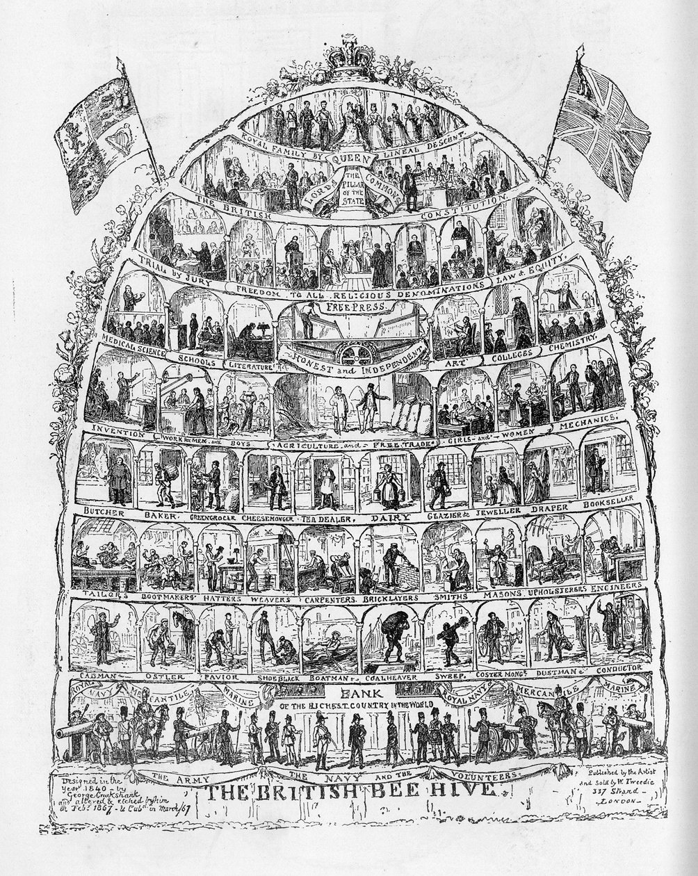 A colmeia britânica, 1867 de George Cruikshank