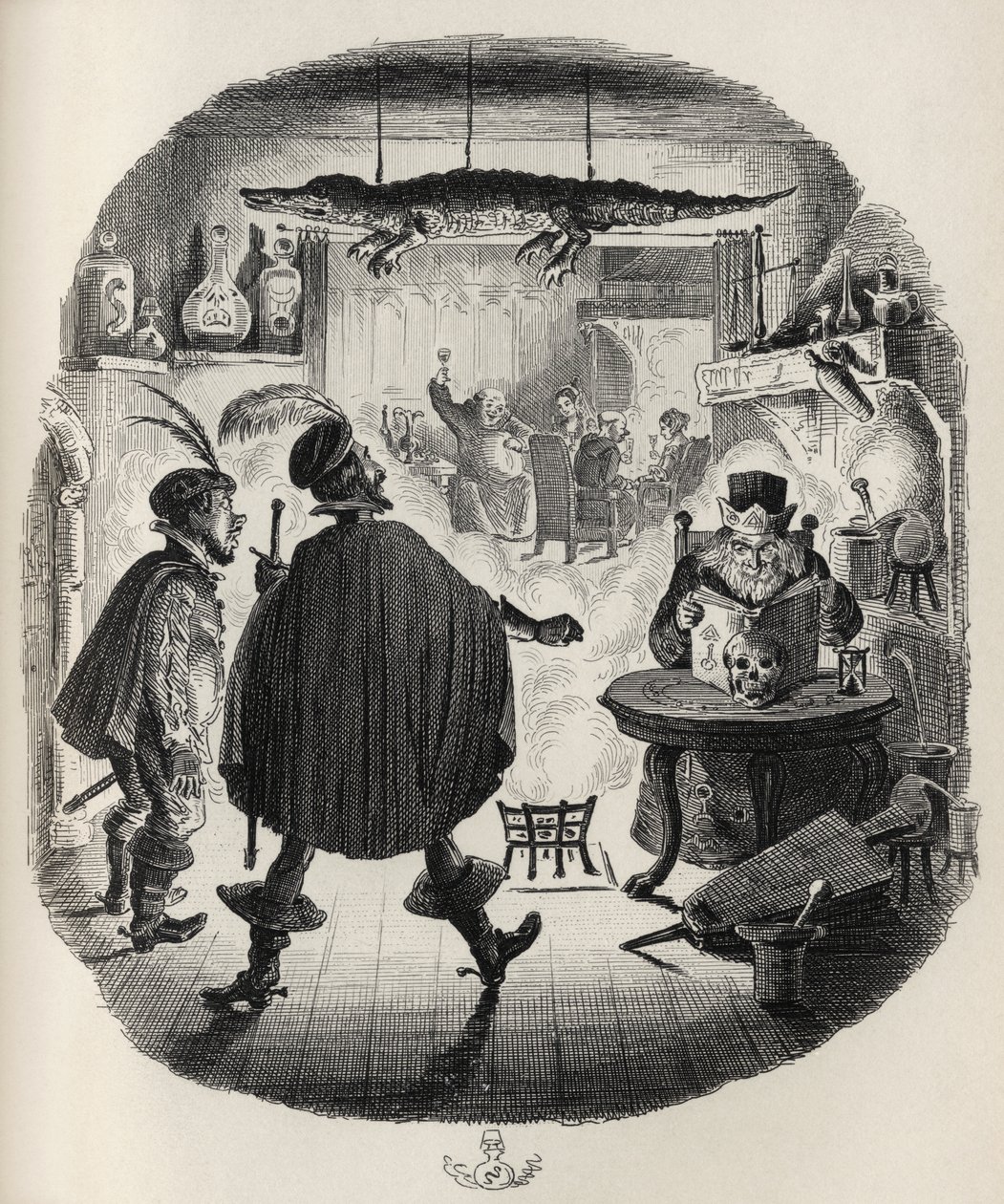 O Conjuror, de "The Ingoldsby Legends", de Thomas Ingoldsby, publicado por Richard Bentley und Son, 1887 de George Cruikshank