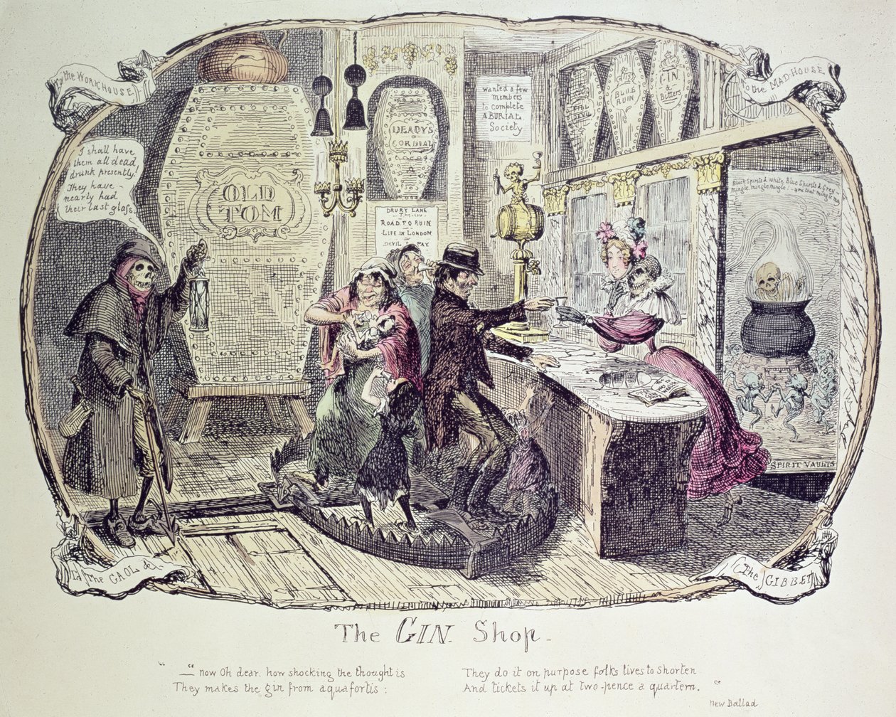 O Gin Shop, 1829 de George Cruikshank
