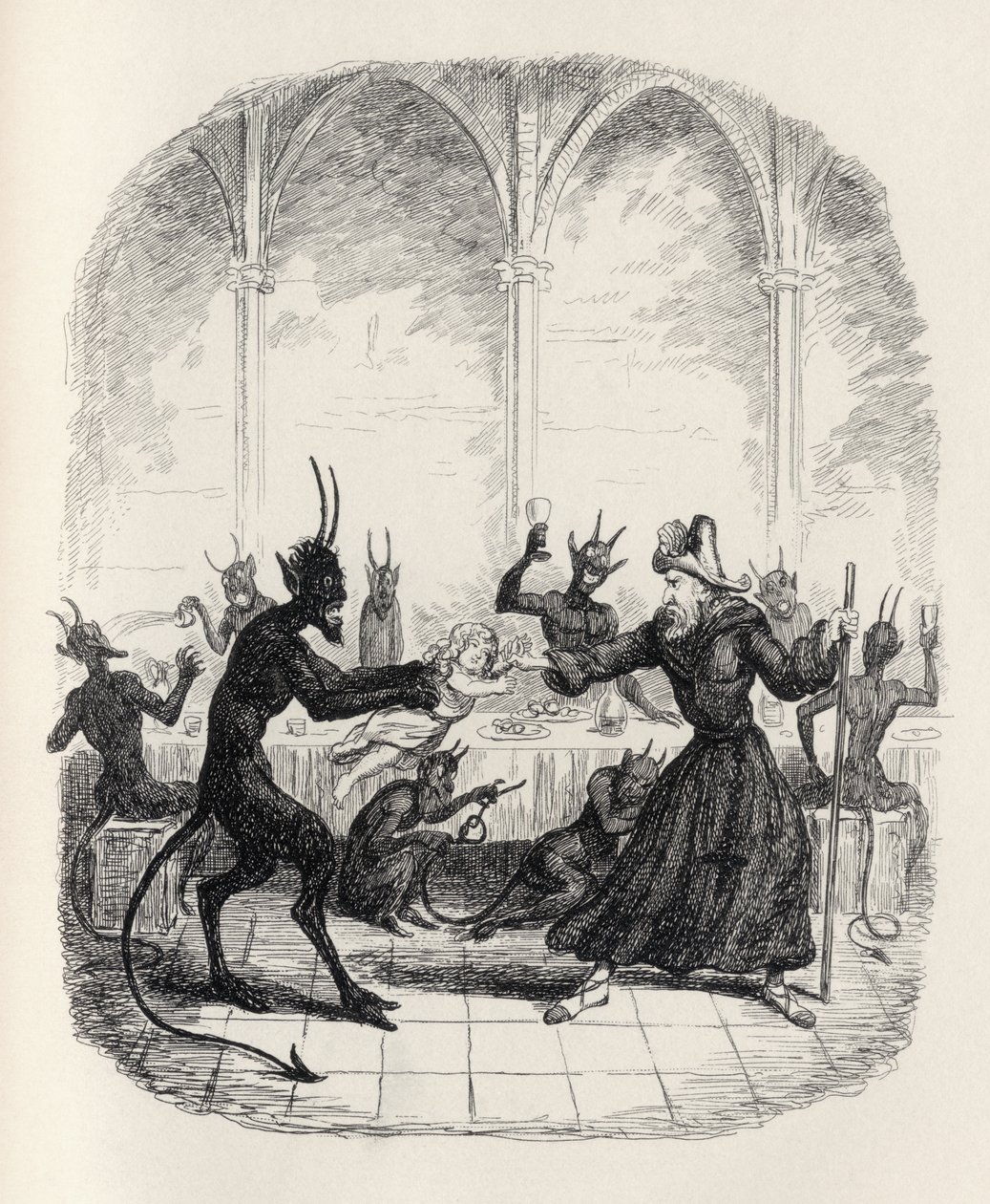 The Lay of St. Cuthbert, de &39;The Ingoldsby Legends&39; de Thomas Ingoldsby, publicado por Richard Bentley und Son, 1887 de George Cruikshank