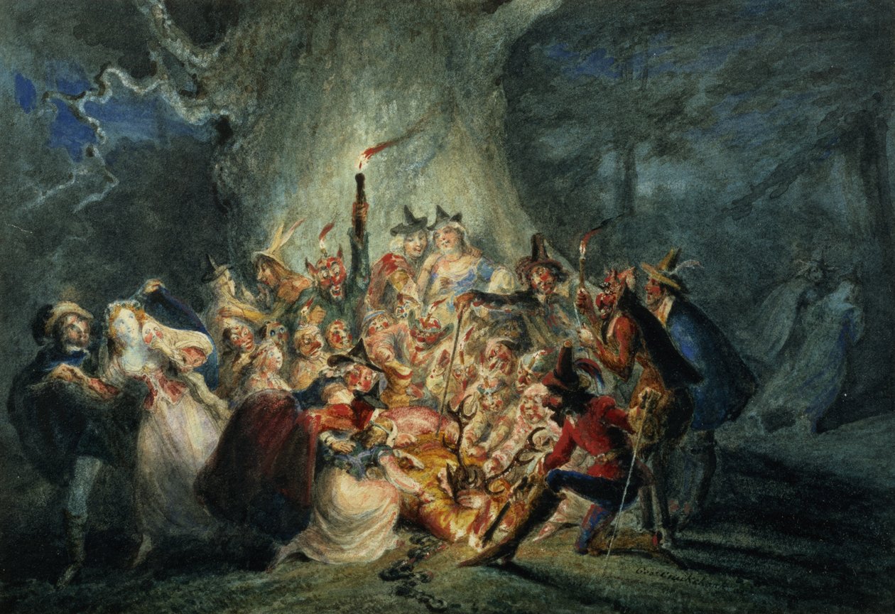 As alegres esposas de Windsor, Act V Scene 5 de George Cruikshank