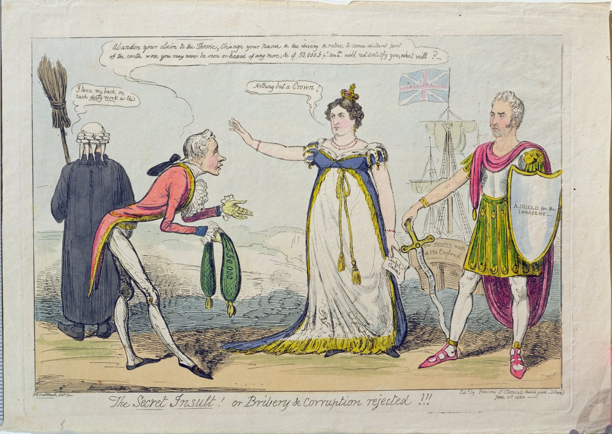 O insulto secreto! ou Suborno e Corrupção Rejeitados !!, pub. 1820 de George Cruikshank