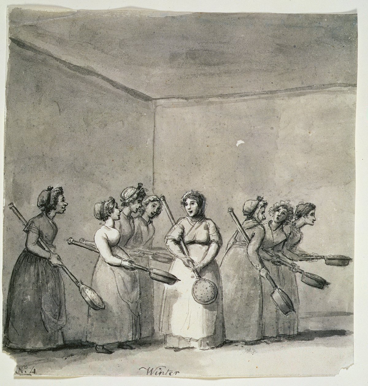 Inverno (lápis e lavagem no papel) de George Dance