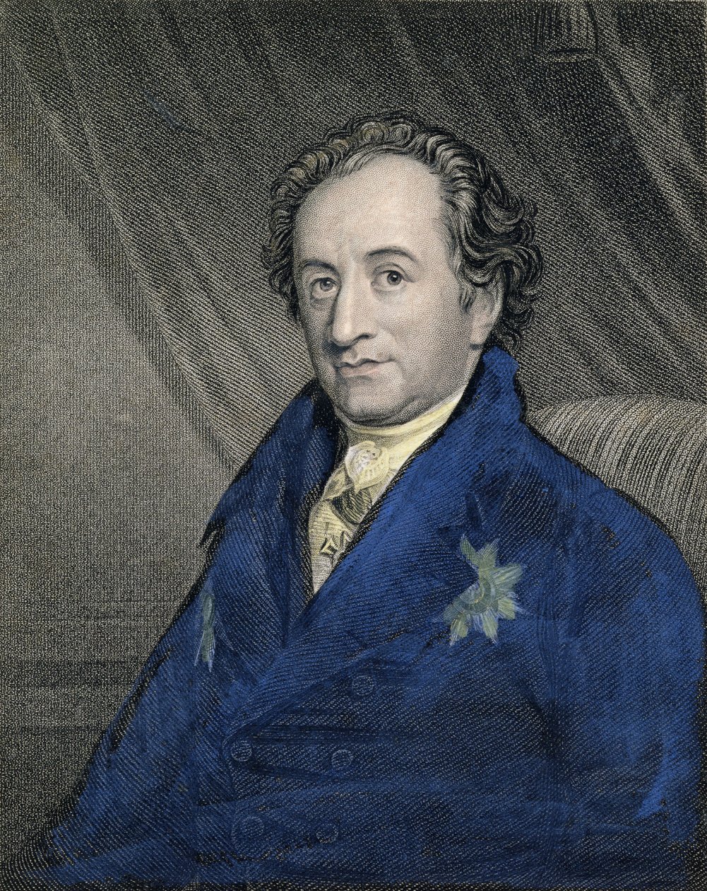 Retrato de Johann Wolfgang von Goethe (1749-1832) gravado pelo pub James Posselwhite (1798-1884). de William Mackenzie de George Dawe