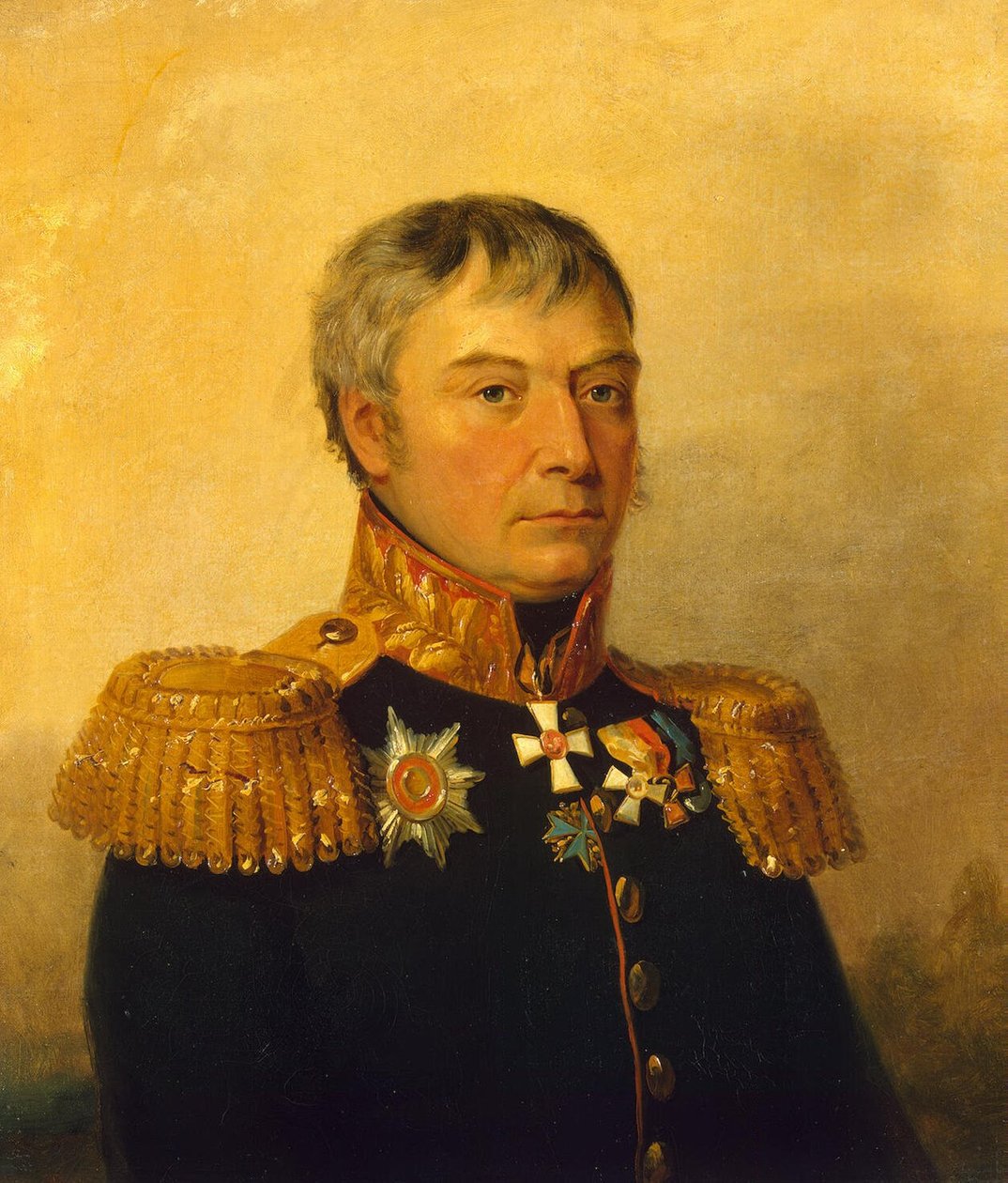 O retrato do general russo Apollon Stepanovich Zhemchuzhnikov na Galeria Militar do Palácio de Inverno de George Dawe