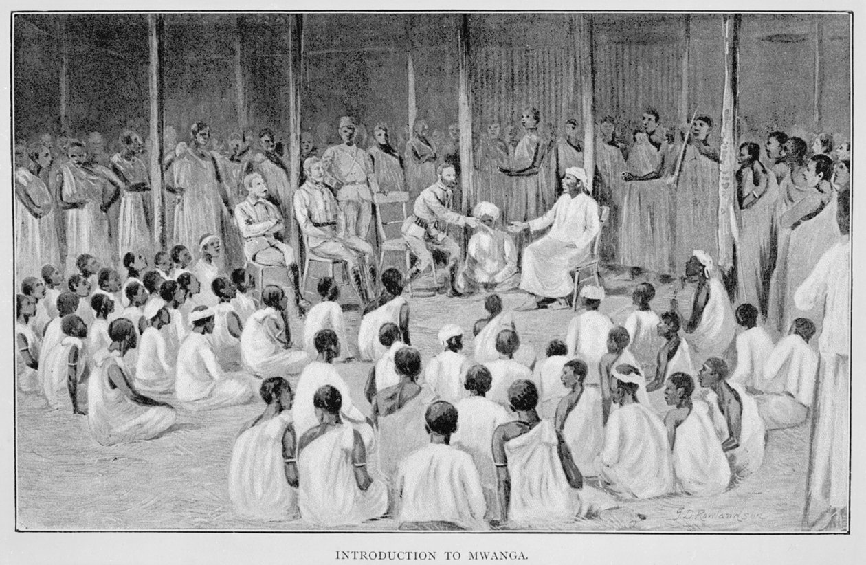 Introdução a Mwanga, da "Ascensão do Império da África Oriental", de Lord Frederick JD Lugard, 1893 de George Derville Rowlandson