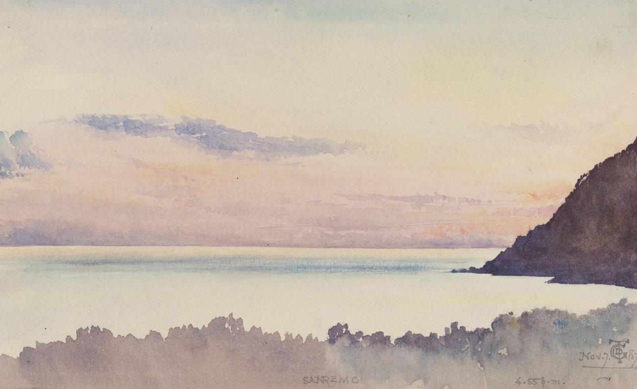 San Remo, 4.55 da noite 7 de novembro de 1877 (wc no papel) de George Douglas Tinling