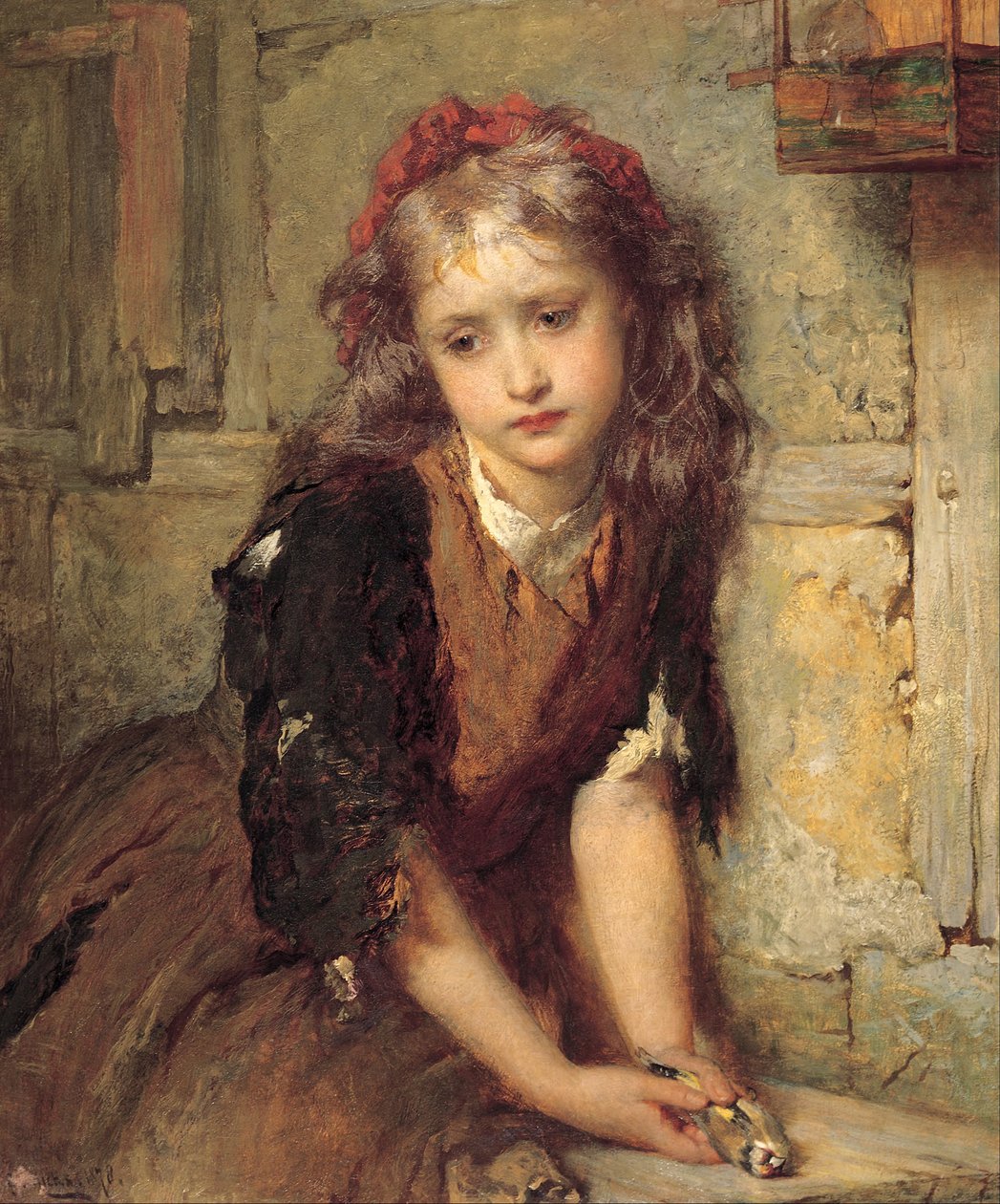 O pintassilgo morto (Tudo o que foi deixado para amar) de George Elgar Hicks