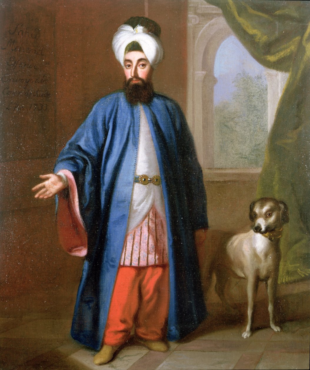 Retrato de Sahid Mehemet Effendi Emissário ao Tribunal Sueco, 1733 de George Engelhardt Schroeder