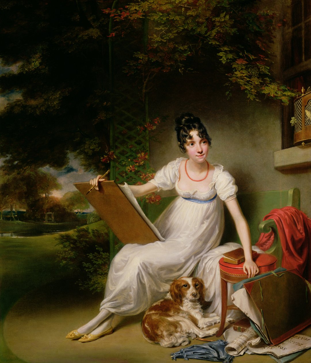 Retrato de uma senhora sentada de George Francis Joseph