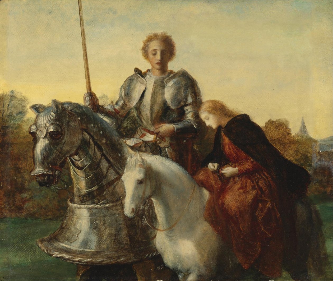Um estudo para Una e a Cruz Vermelha de George Frederick Watts