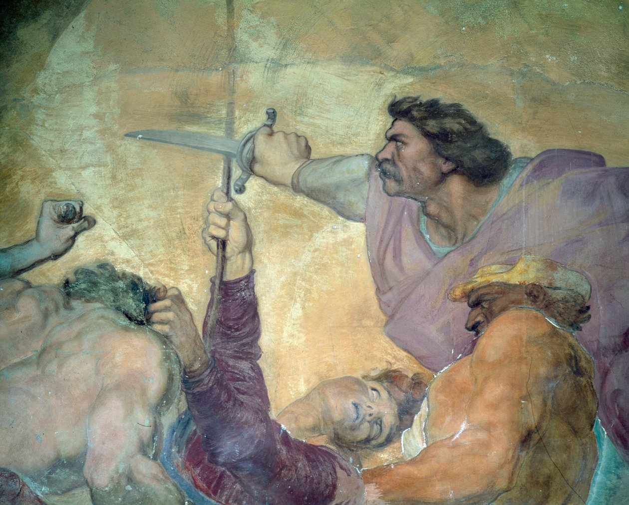 Detalhe da punição do médico, Medicean Villa de Careggi fresco de George Frederick Watts