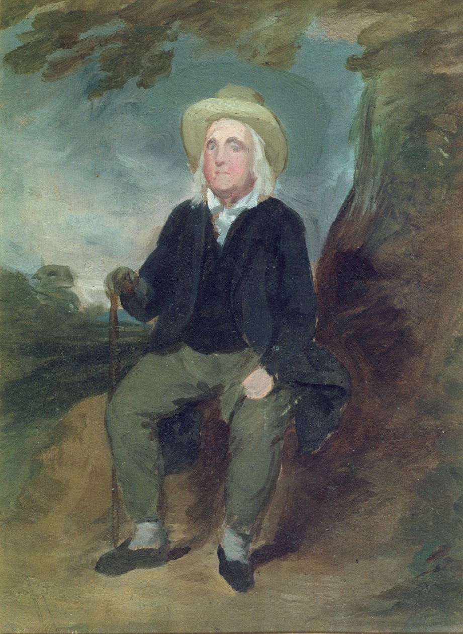 Jeremy Bentham em uma paisagem imaginária, 1835 (óleo sobre papel) de George Frederick Watts