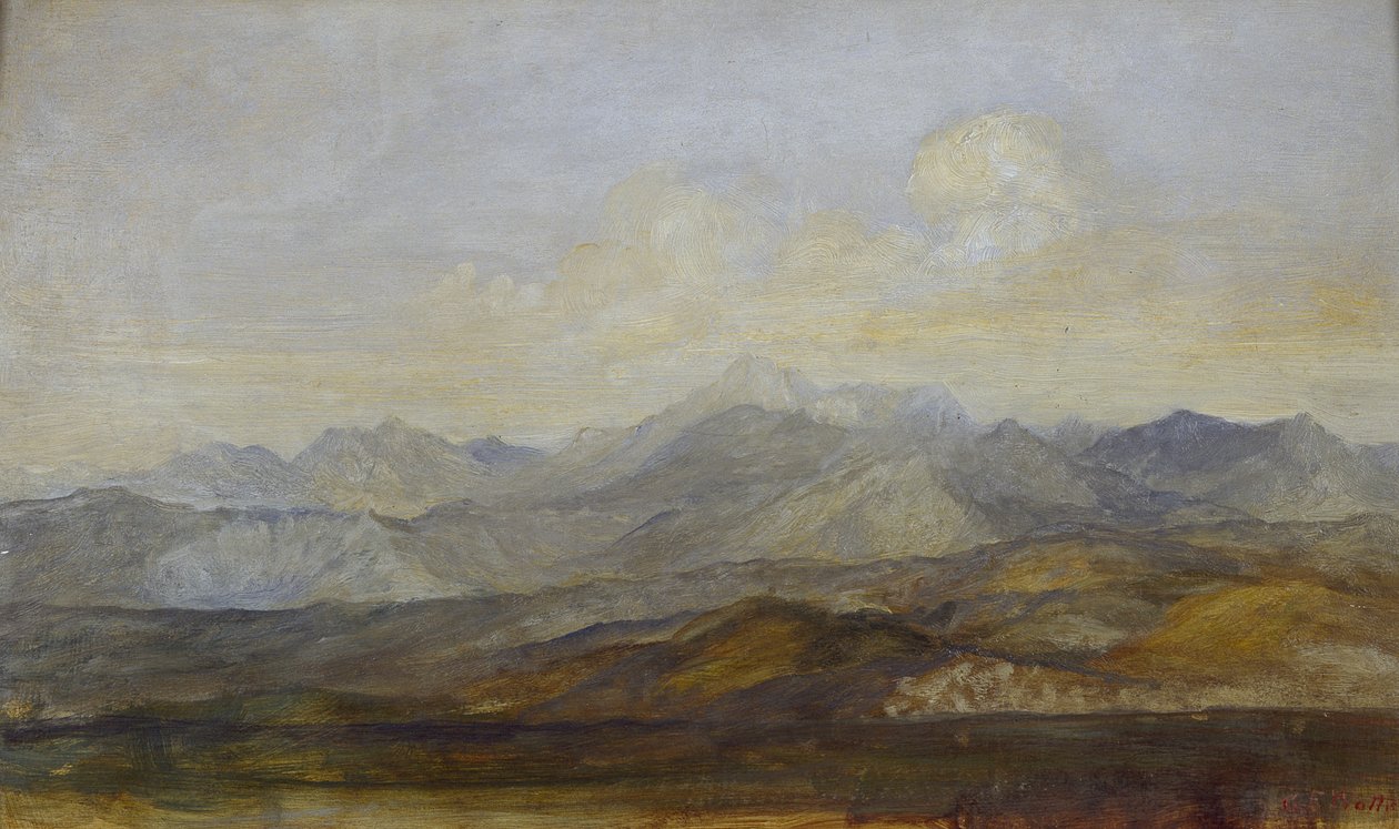 As montanhas de Carrara de Pisa, 1845 - 1846 de George Frederick Watts