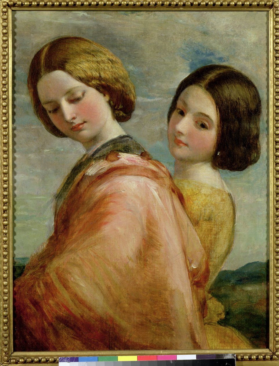 Dois, mulheres jovens, andar de George Frederick Watts