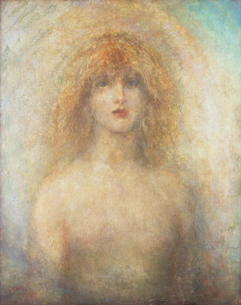 Uldra, o espírito escandinavo do arco-íris na cachoeira, 1884 de George Frederick Watts