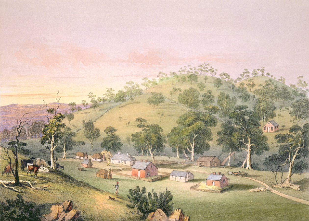 Noite em Angaston, Austrália do Sul, 1846 de George French Angas