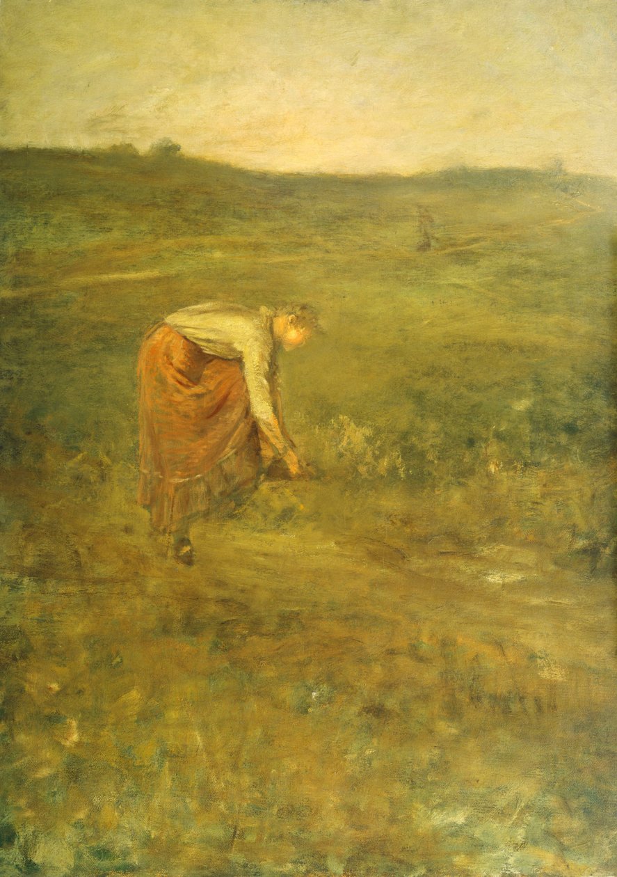Menina, amarrando, sapato de George Fuller