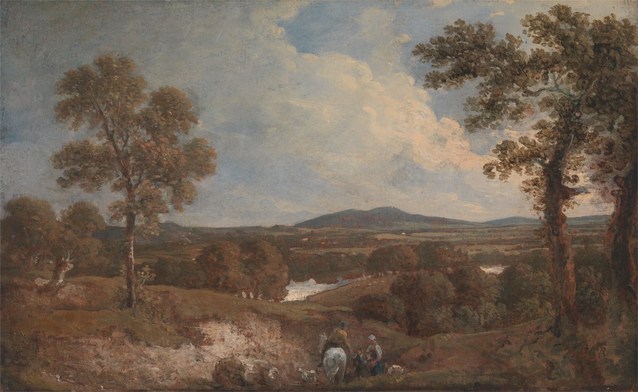 Paisagem com figuras em primeiro plano de George Howland Beaumont