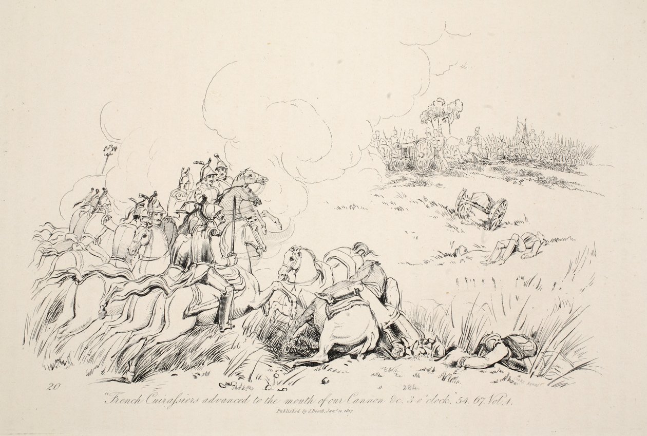 Carfusiers franceses avançaram até a boca do nosso canhão, pub. J. Booth, 1816 de George Jones