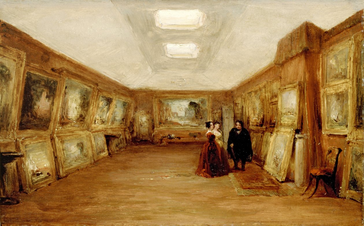 Interior da Galeria de Turner, séc. XIX (óleo no moinho) de George Jones