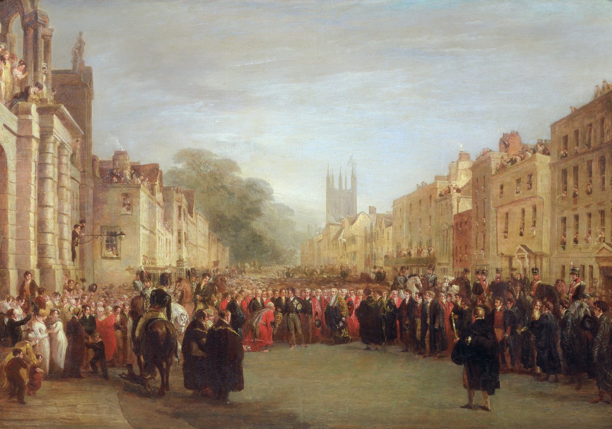 A visita do príncipe regente a Oxford, 1814 de George Jones