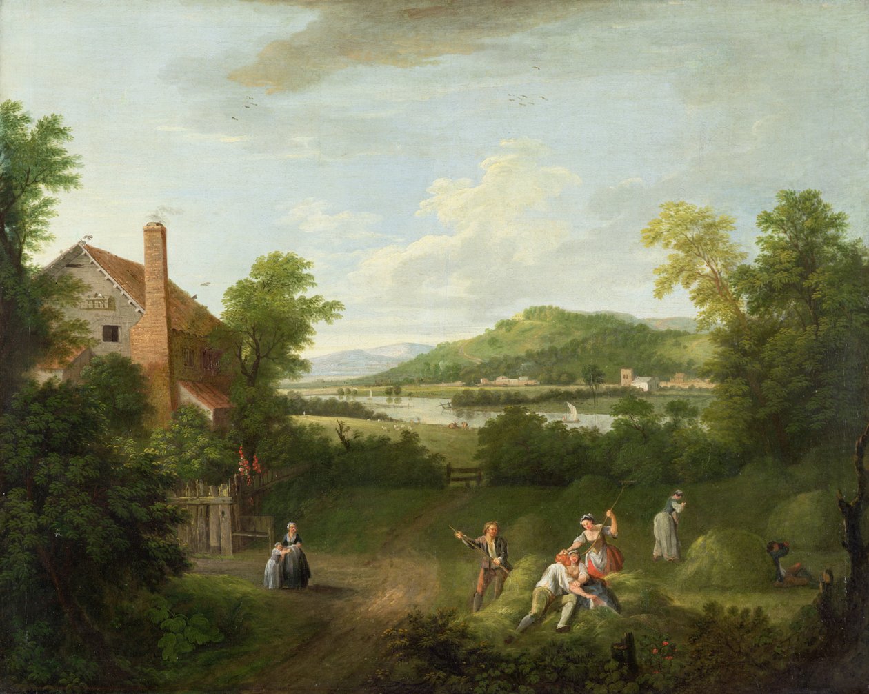 Paisagem com trabalhadores rurais, c.1730-40 de George Lambert