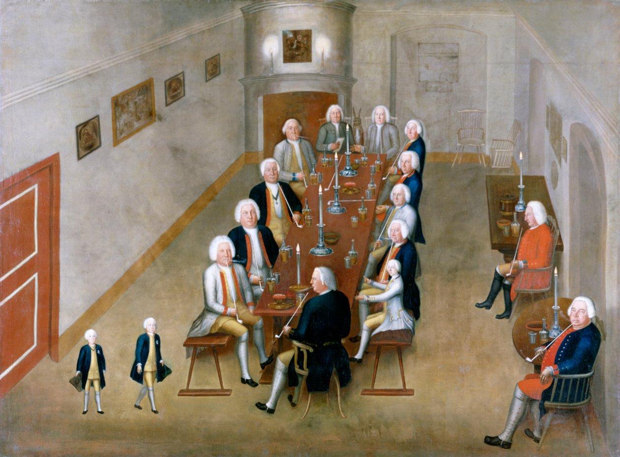 O conselho fumegante de Frederico Guilherme I da Prússia, c.17378 de George Lisiewski