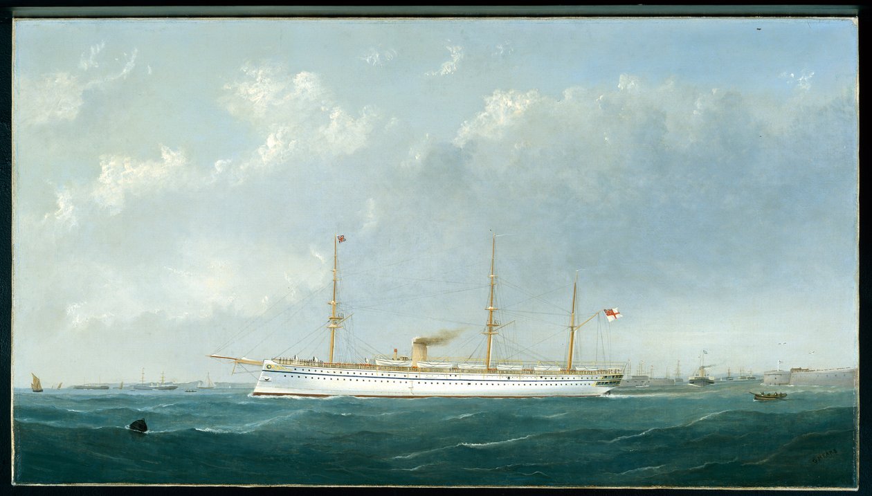 O tropeiro "Eufrates" saindo do porto, c.1870 de George Mears
