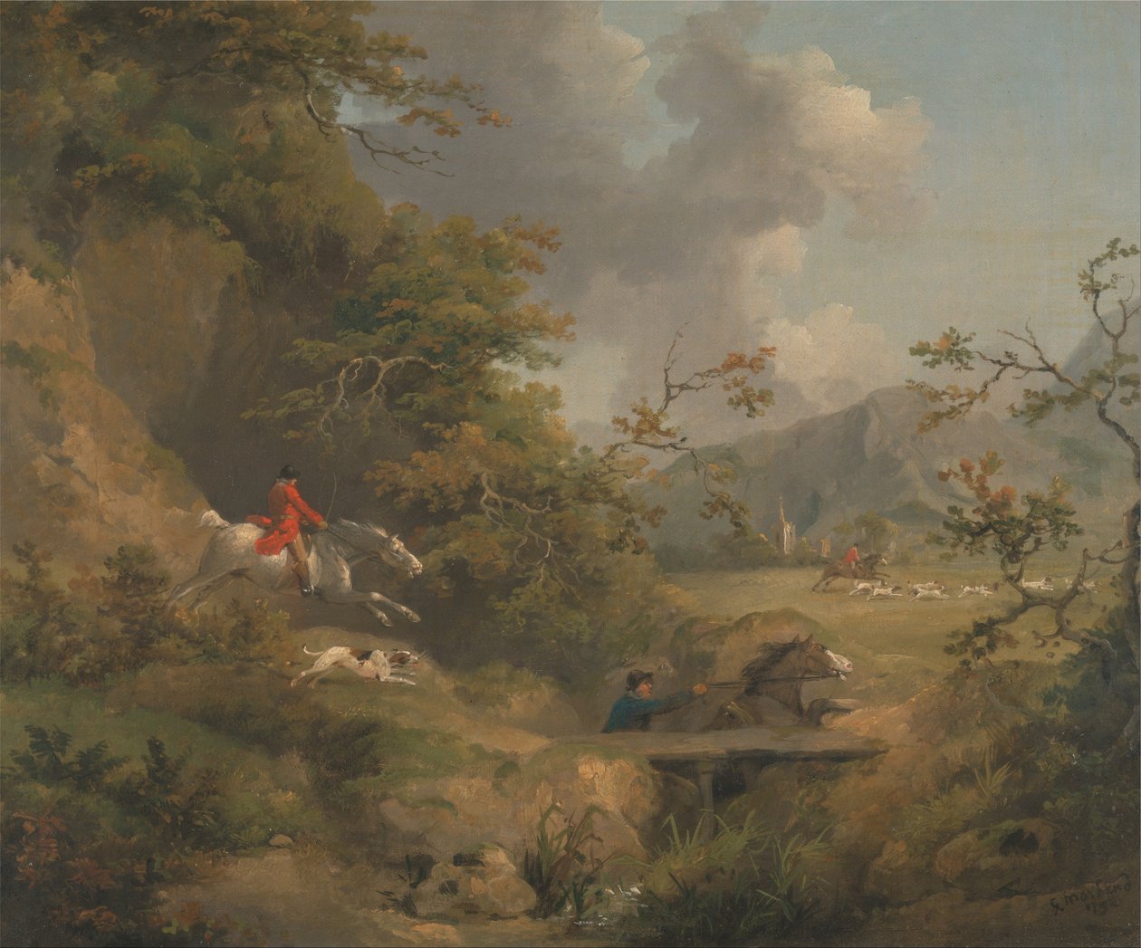 Foxhunting no país montanhoso de George Morland