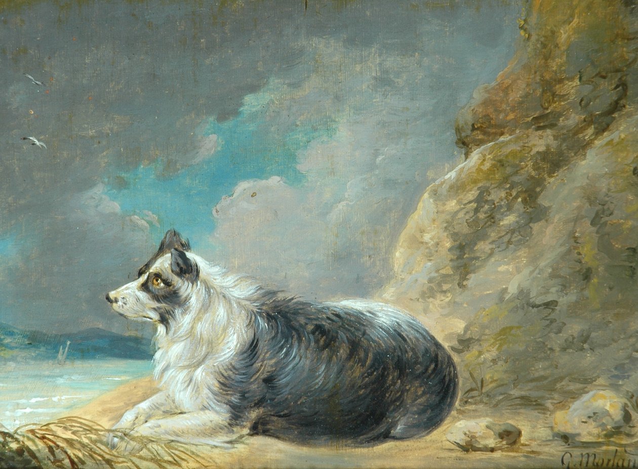 Amigo (óleo no painel de madeira) de George Morland