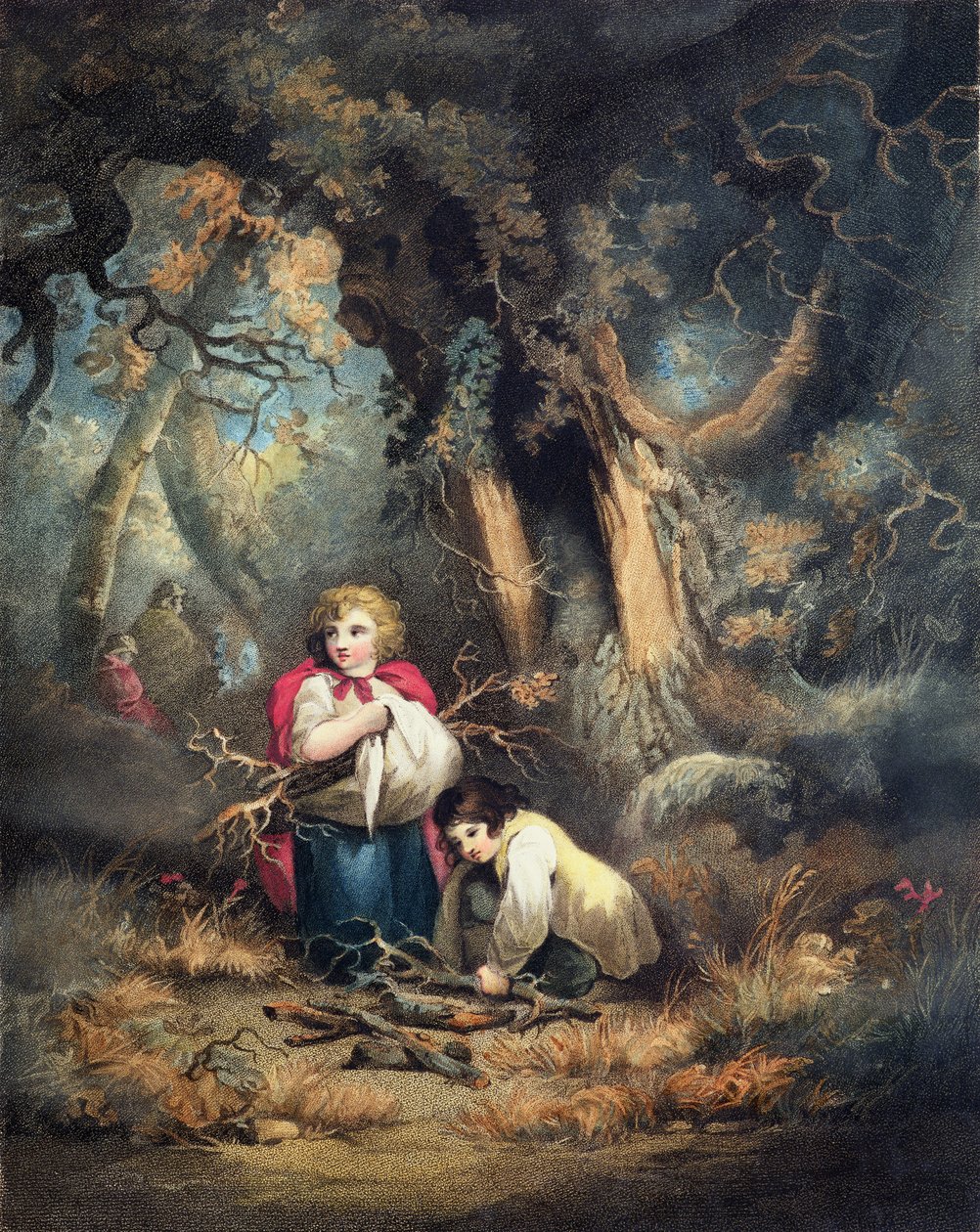 Gathering Wood, gravado por RM Meadows, pub. por John Raphael Smith, 1793 (gravura de stipple) (par de 125532) de George Morland