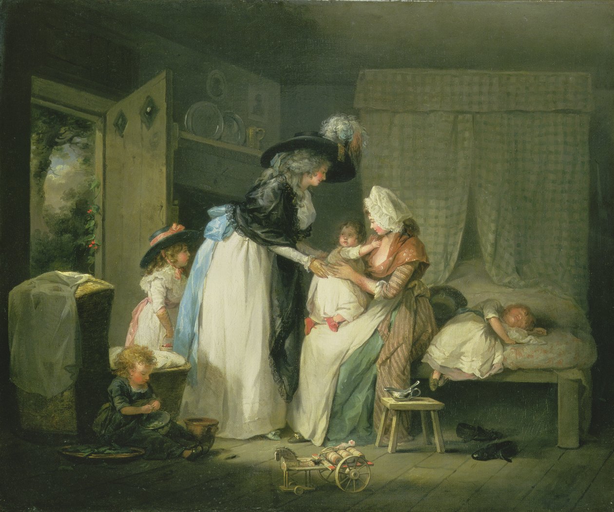 Visita à criança na enfermeira, c.1788 de George Morland