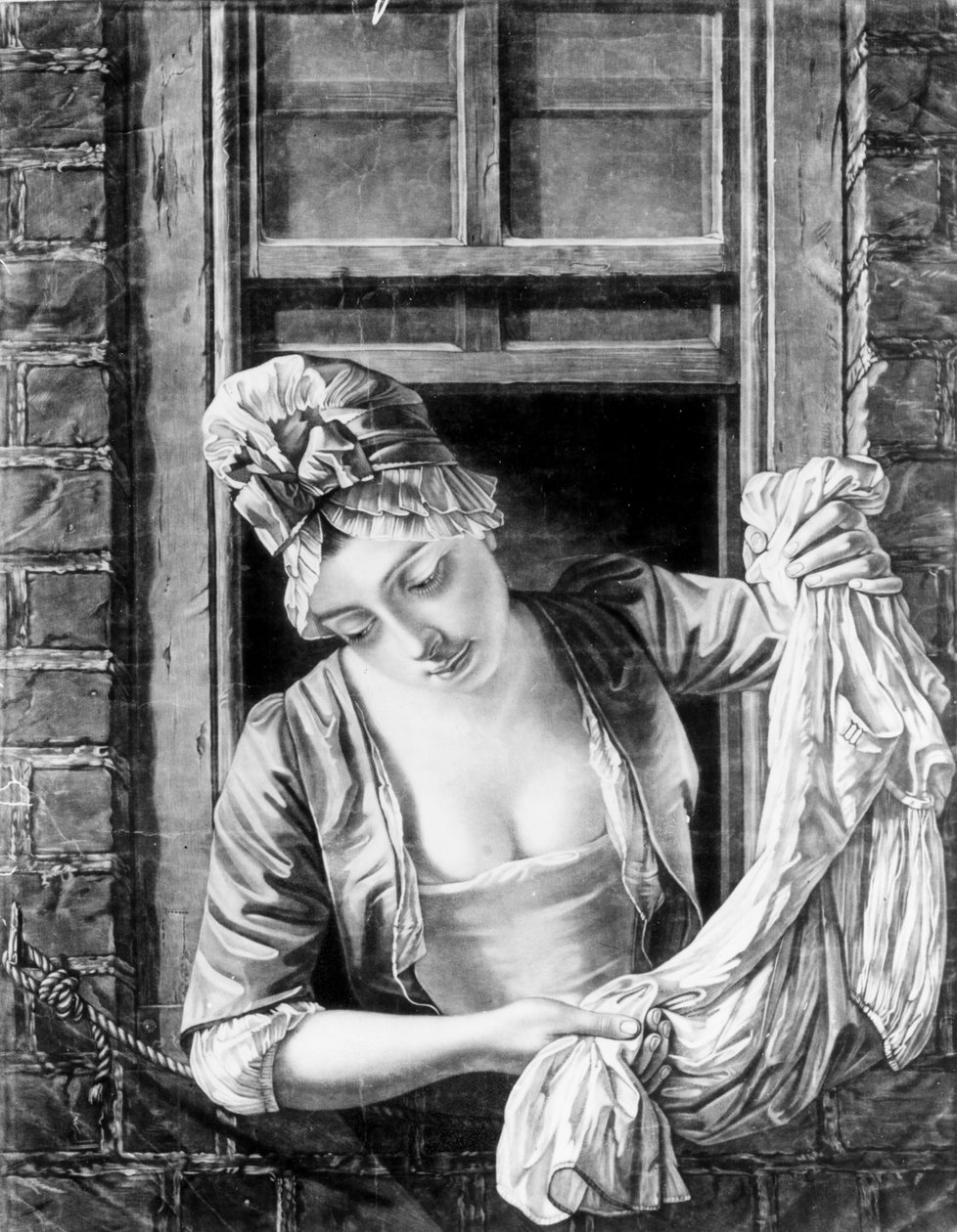 Mulher, wringing, lavando de George Morland