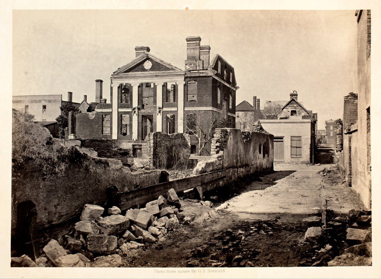 Ruínas da Mansão Pinckney, Charleston SC de George N. Barnard