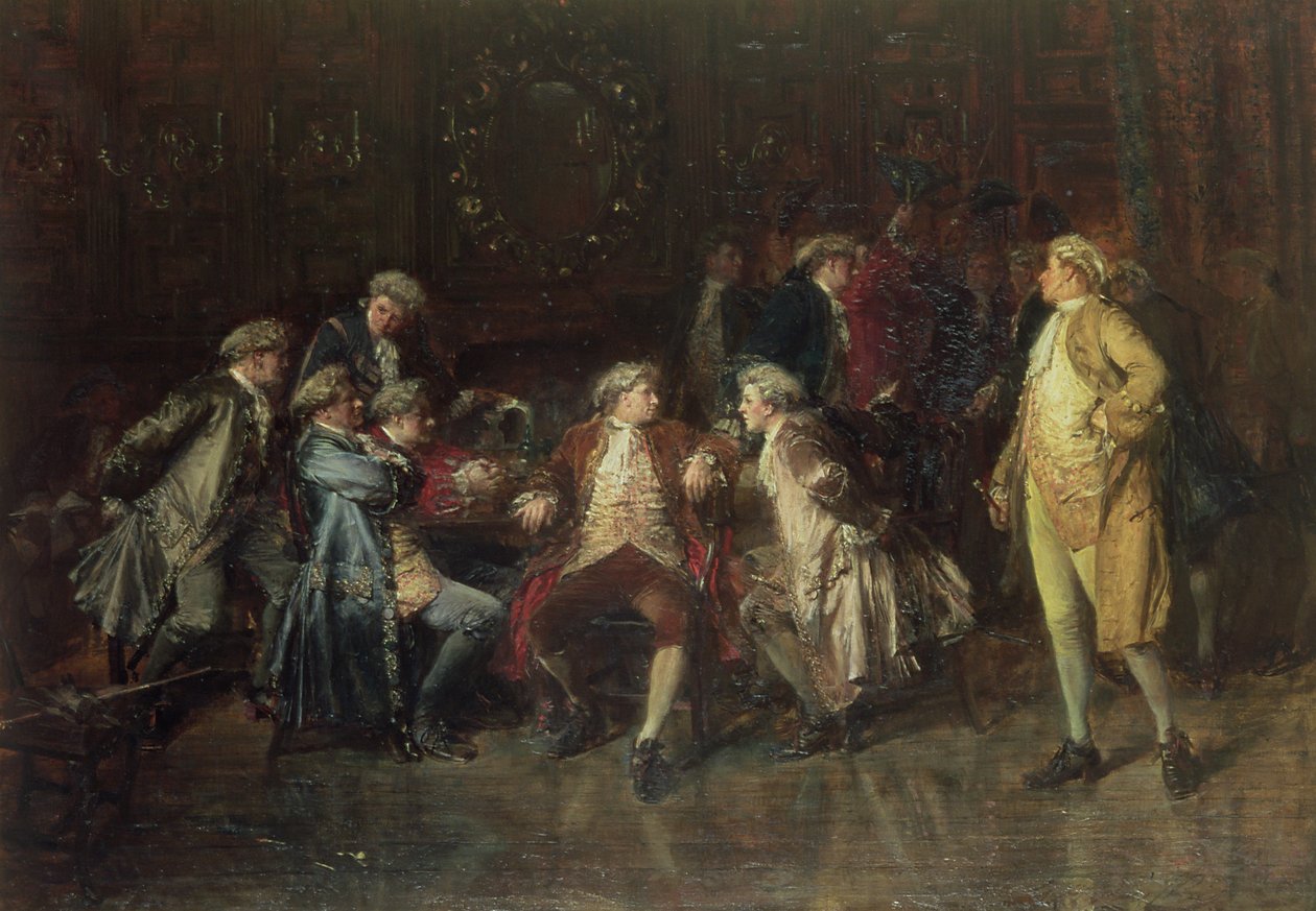 London Jacobites recebendo notícias do Prestonpans de George Ogilvy Reid