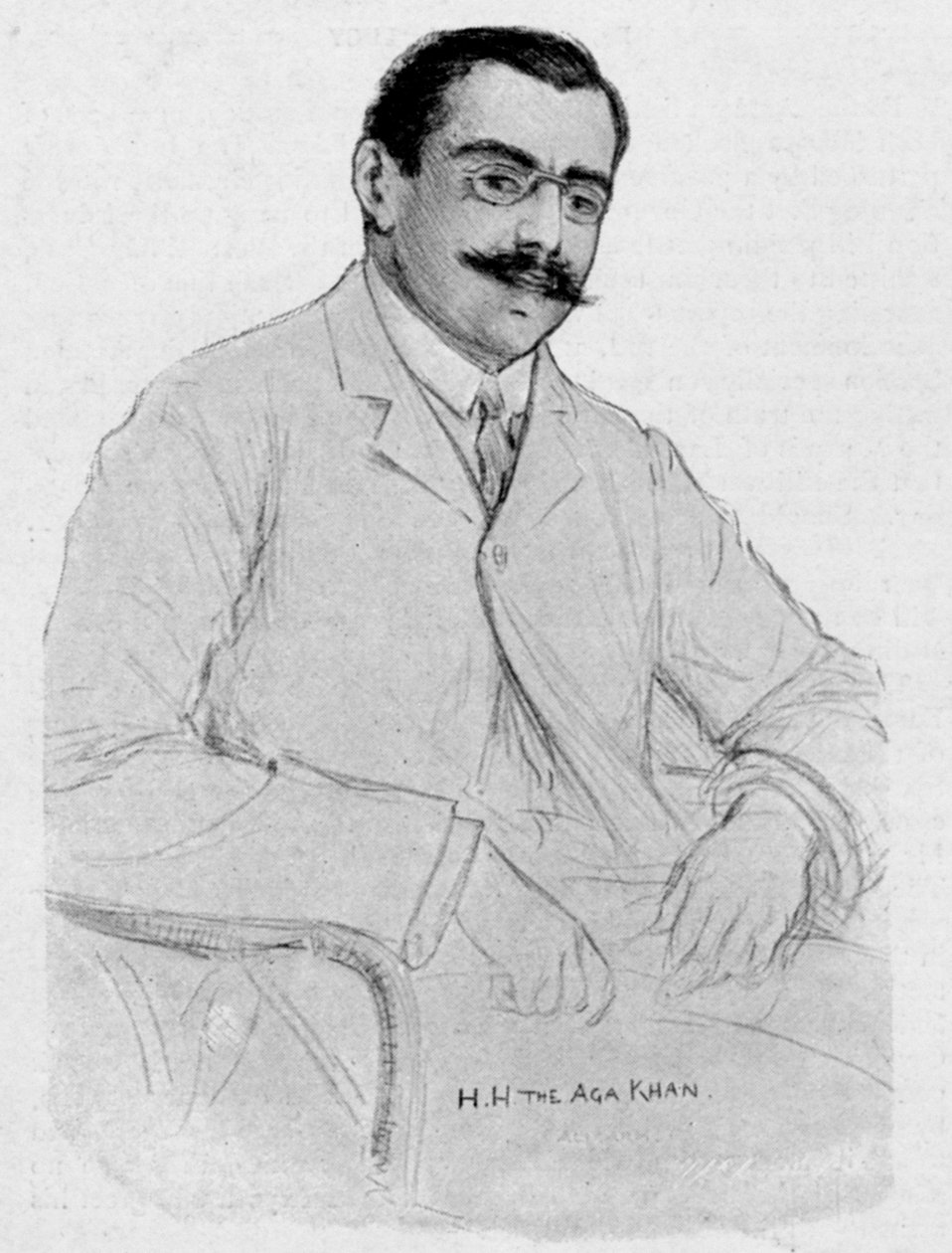 O Aga Khan: Quem expressou o apelo muçulmano ao vice-rei, ilustração de &39;The Graphic&39; 27 de outubro de 1906 de George Percy Jacomb Hood