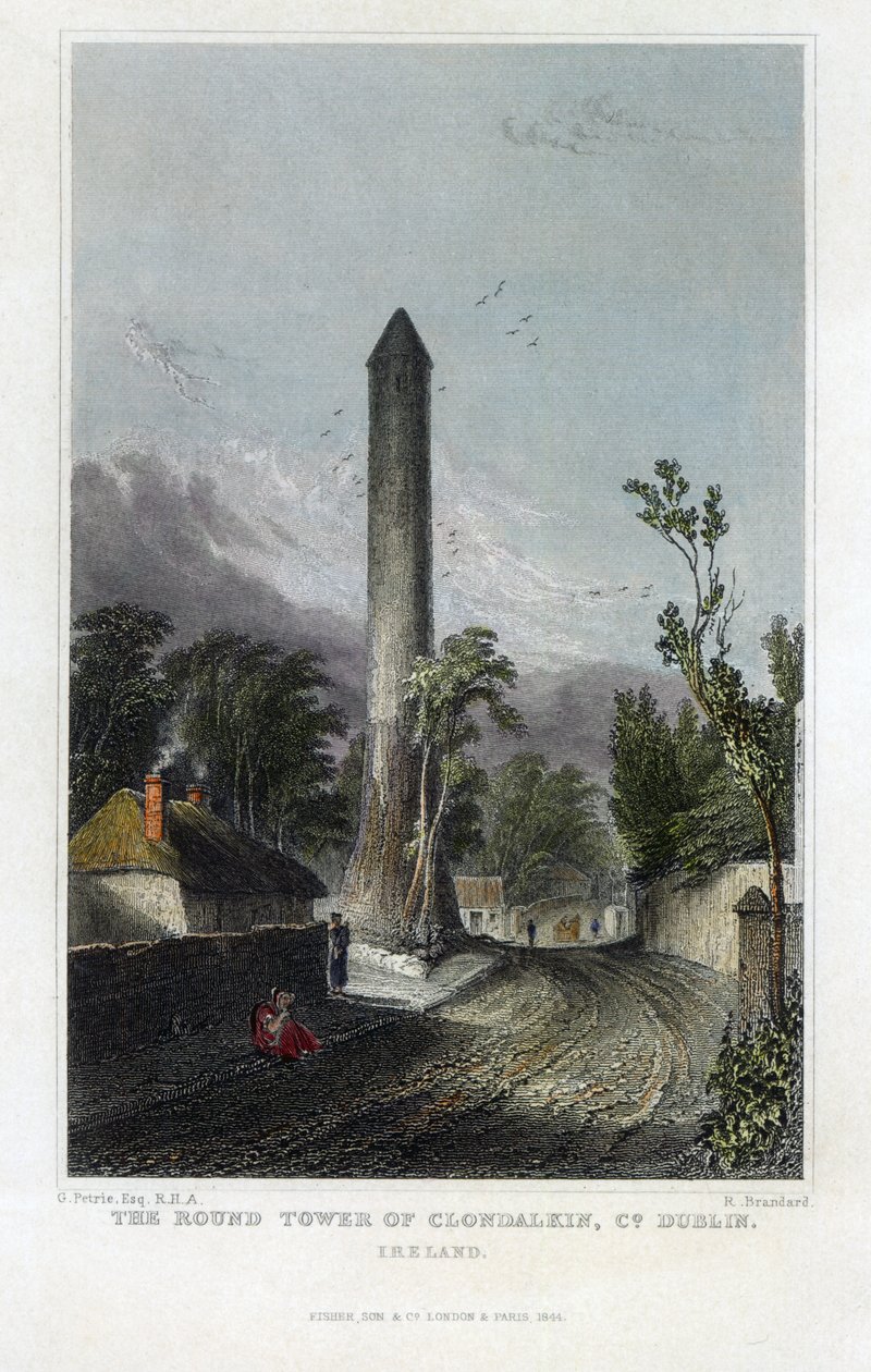 A Torre Redonda de Clondalkin, gravada por Robert Brandard, 1844 de George Petrie