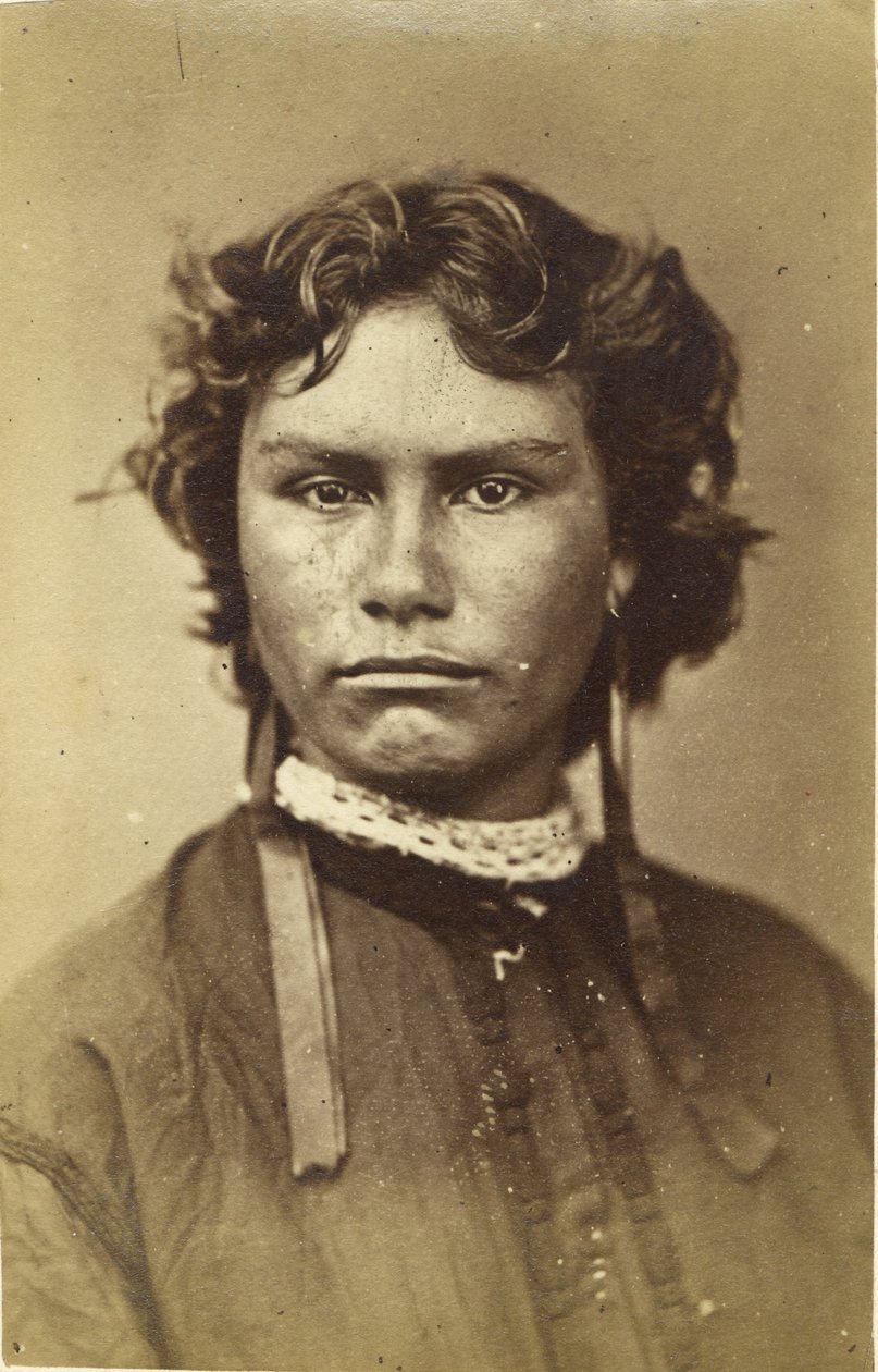 Maori, Jovem Senhora, c.1865 (impressão de albume) de George Pulman