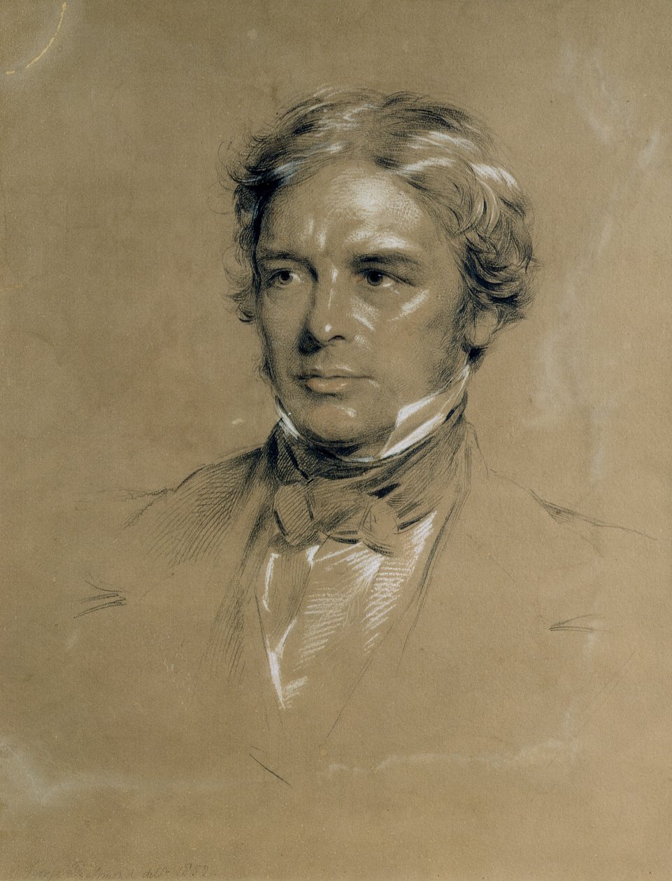 Michael Faraday (1791-1867) (carvão e giz sobre papel) de George Richmond