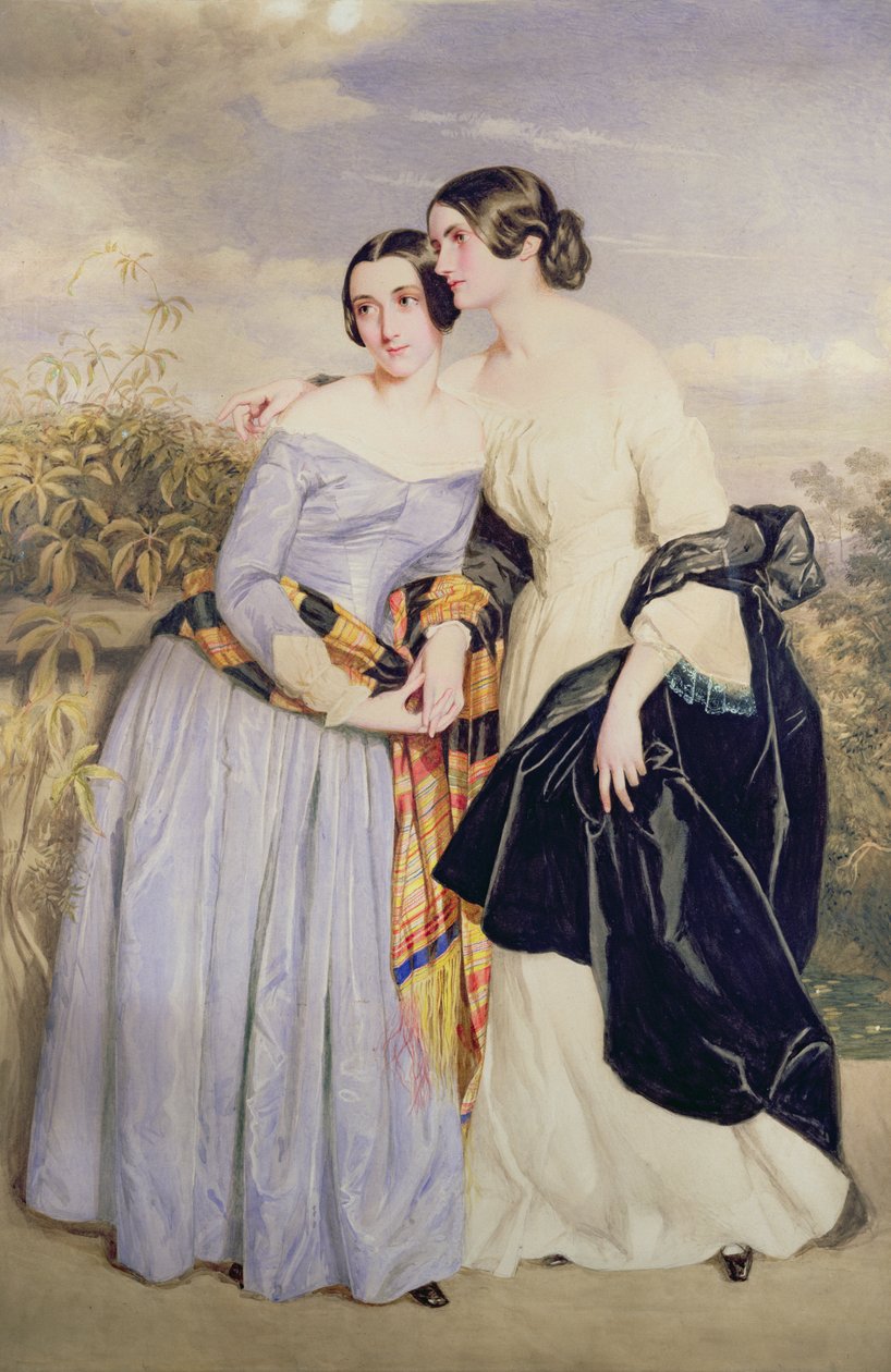 Sra. Partridge e sua irmã Miss Croker, c.1850 de George Richmond