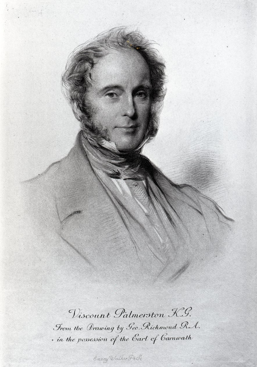 Visconde Palmerston, gravado por Emery Walker de George Richmond