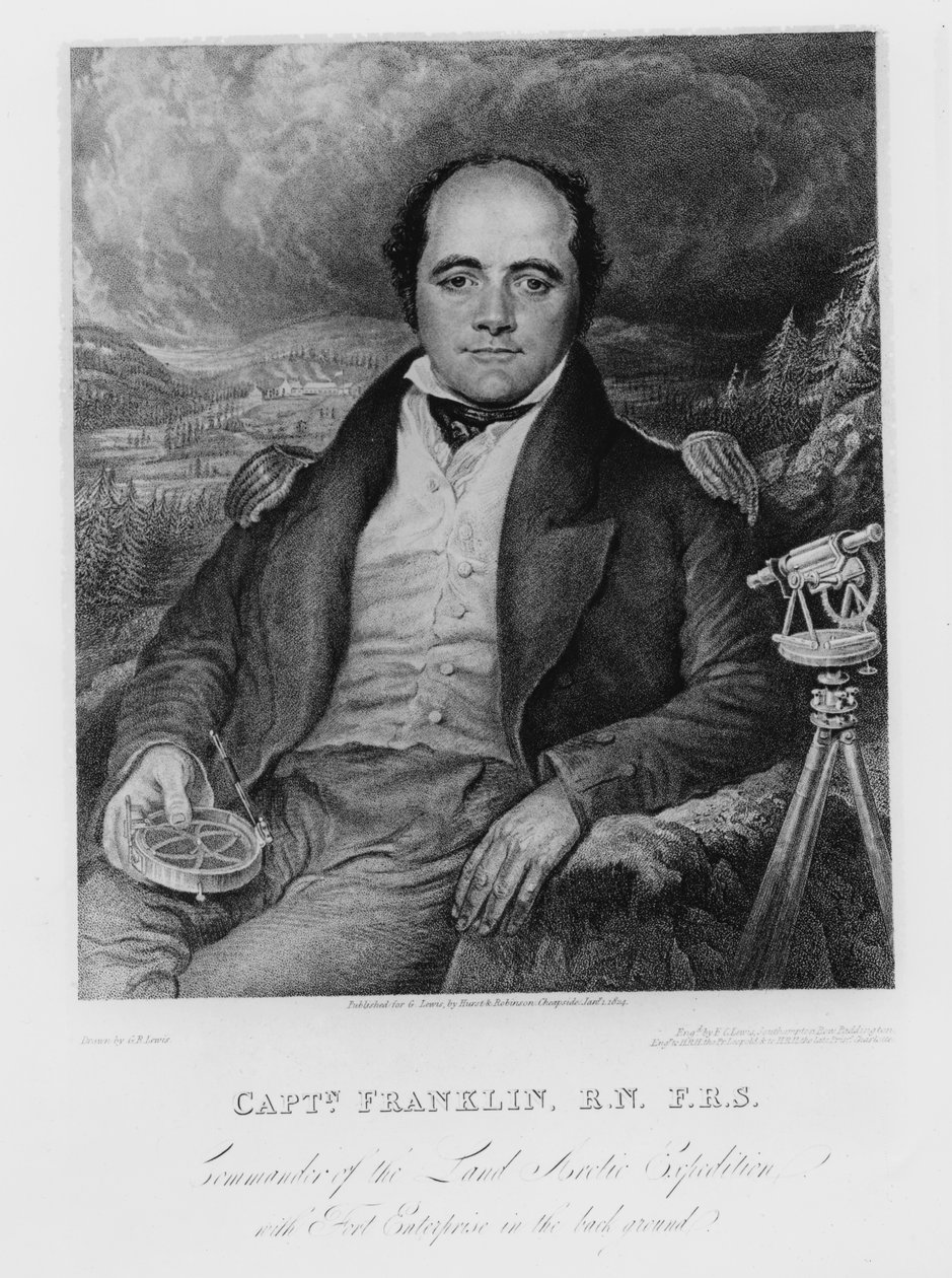 Retrato do Capitão John Franklin (1786-1847) gravado por Frederick Christian Lewis (1779-56) 1824 de George Robert Lewis